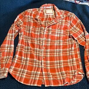 Denim & Flower Orange and White Button Down Shirt